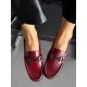 Bordo ince taban loafer 