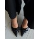 Siyah rugan fiyonklu stiletto 