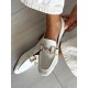 Beyaz aksesuarlı ince taban loafer 