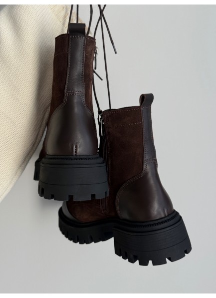 Acı kahve gerçek deri postal