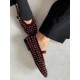 Bordo süet taşlı babet