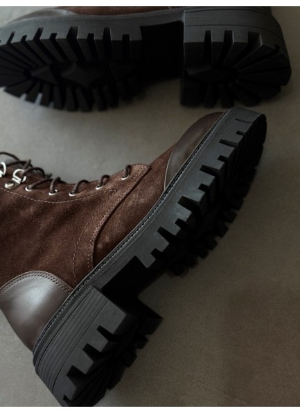 Acı kahve gerçek deri postal