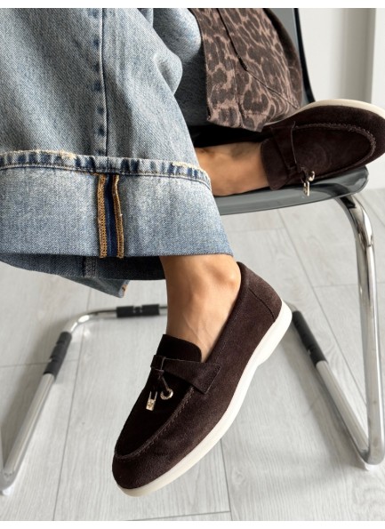 Acı kahve deri loafer