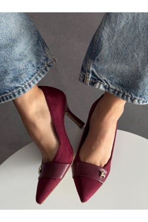 Bordo süet stiletto 