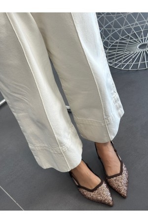 Acı kahve pullu topuklu ayakkabı 