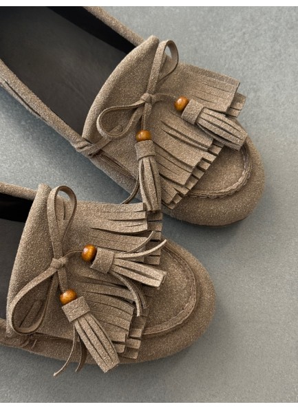 Vizon püsküllü loafer ayakkabı 