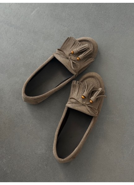 Vizon püsküllü loafer ayakkabı 