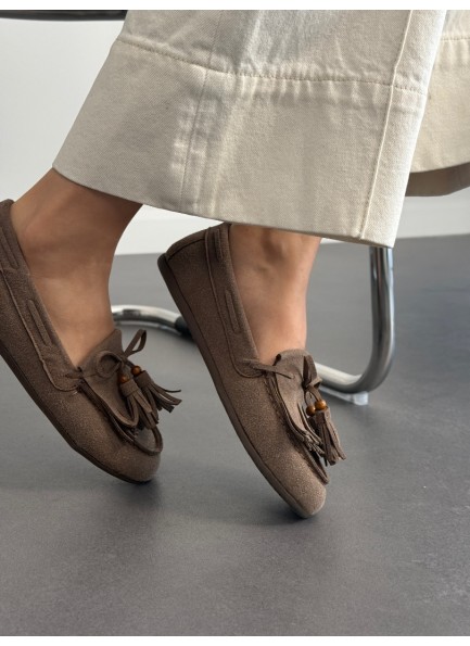 Vizon püsküllü loafer ayakkabı 