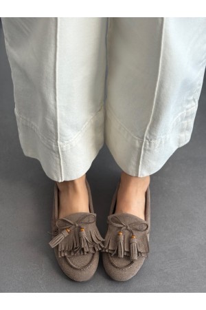 Vizon püsküllü loafer ayakkabı 