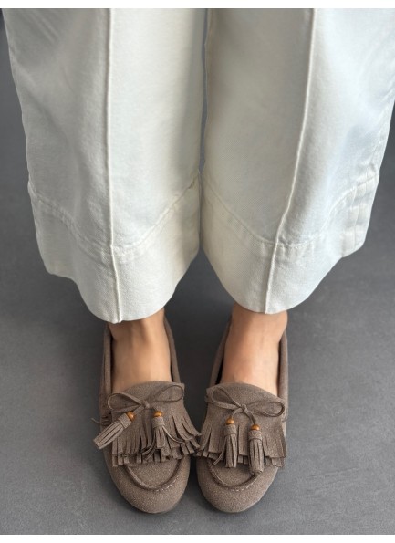 Vizon püsküllü loafer ayakkabı 