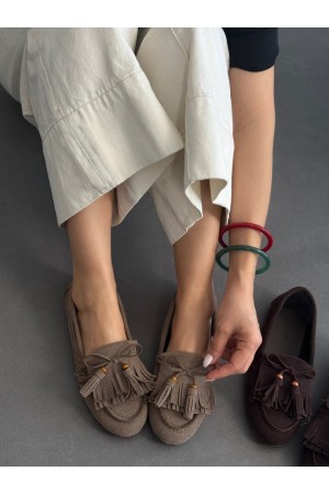 Vizon püsküllü loafer ayakkabı 