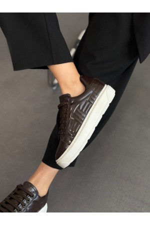 Acı kahve rugan spor ayakkabı 