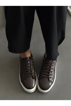 Acı kahve rugan spor ayakkabı 