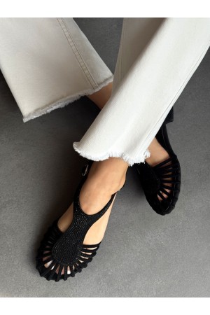 Siyah kafes model ayakkabı 