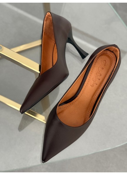 Acı kahve hakiki deri stiletto Acı kahve hakiki deri stiletto