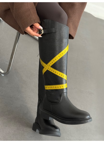 Siyah hakiki deri XL çizme