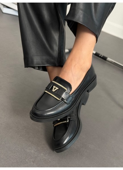 Siyah rugan loafer ayakkabı 