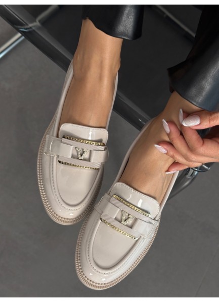 Bej rugan loafer ayakkabı 