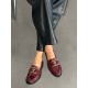 Bordo rugan loafer ayakkabı 
