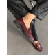 Bordo rugan loafer ayakkabı 