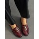 Bordo rugan loafer ayakkabı 