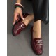 Bordo rugan loafer ayakkabı 