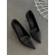 Siyah mat saten stiletto 