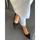Puantiyeli siyah Stiletto
