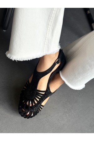 Siyah kafes model ayakkabı 