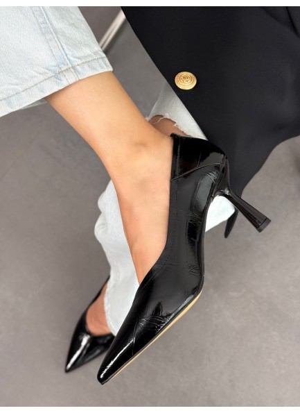 Siyah rugan stiletto
