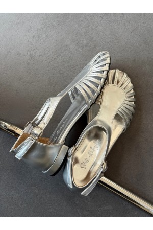 Gümüş kafes model ayakkabı 