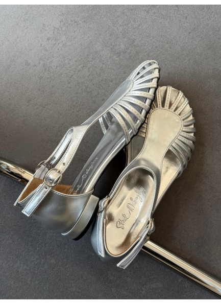 Gümüş kafes model ayakkabı 