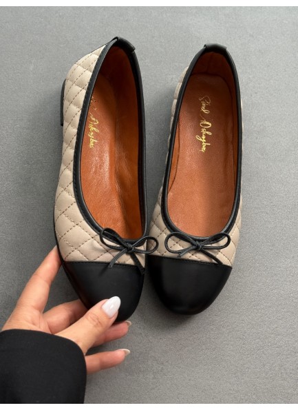 SC0061 Bej hakiki deri fiyonklu babet