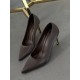 Acı kahve mat saten stiletto