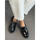 Siyah rugan tokalı loafer 