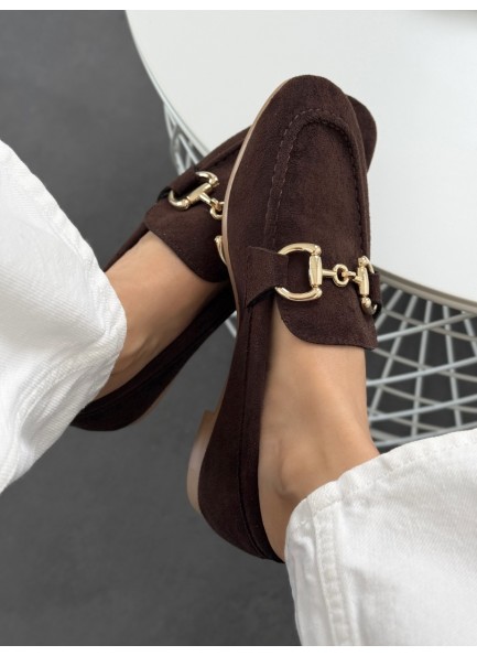 SC1112 Acı kahve ince taban loafer ayakkabı 