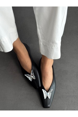 SC0060 Siyah kelebek tokalı babet