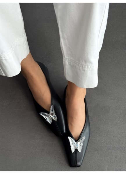 SC0060 Siyah kelebek tokalı babet