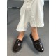 Acı kahve rugan tokalı loafer