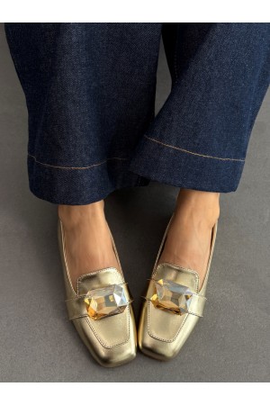 Gold taşlı ayakkabı 