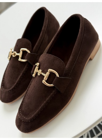 SC1112 Acı kahve ince taban loafer ayakkabı 