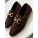 SC1112 Acı kahve ince taban loafer ayakkabı 