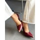 Bordo gold topuklu stiletto
