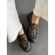 Leopar taşlı loafer ayakkabı 