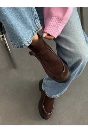 Acı kahve bilek boy hakiki deri bot