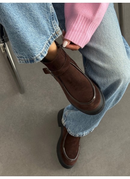 Acı kahve bilek boy hakiki deri bot