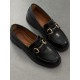 Siyah tokalı loafer ayakkabı 