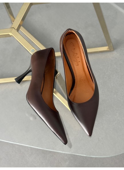 Acı kahve hakiki deri stiletto Acı kahve hakiki deri stiletto