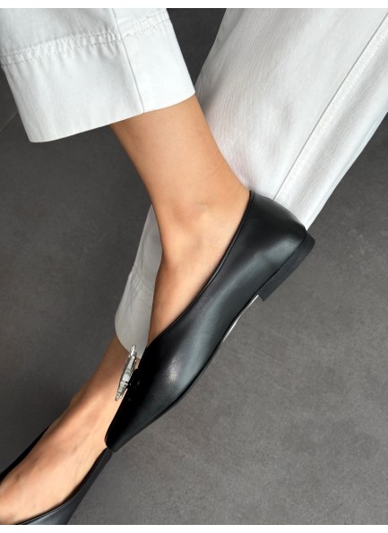 SC0060 Siyah kelebek tokalı babet