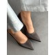 Acı kahve mat saten stiletto
